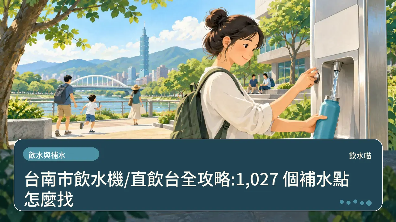 台南市飲水機/直飲台全攻略:1,027 個補水點怎麼找主題插畫