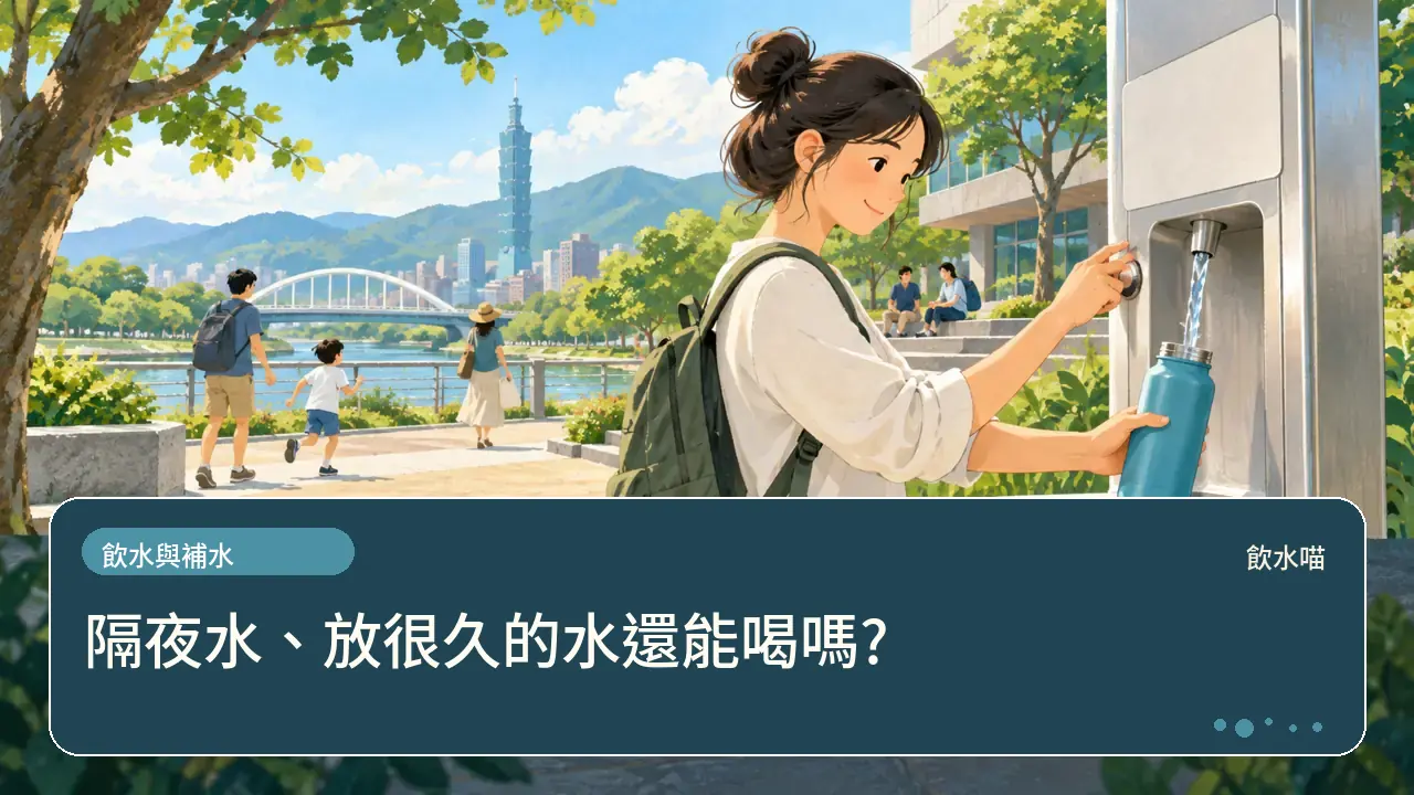 隔夜水、放很久的水還能喝嗎?主題插畫