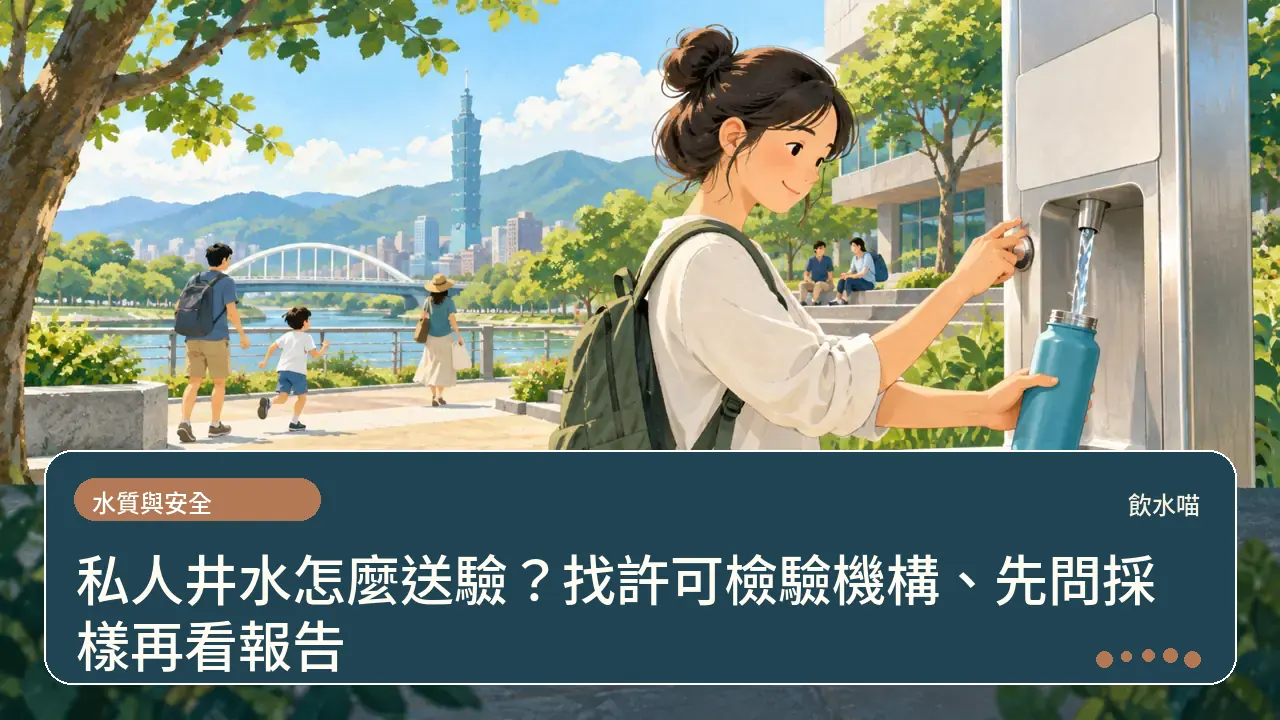 私人井水怎麼送驗？找許可檢驗機構、先問採樣再看報告主題插畫