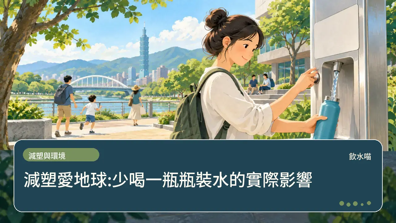 減塑愛地球:少喝一瓶瓶裝水的實際影響主題插畫