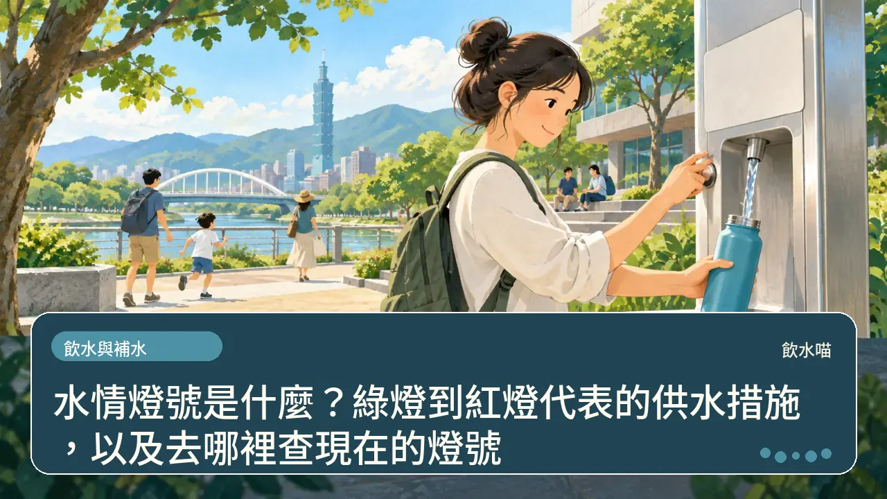 水情燈號是什麼？綠燈到紅燈代表的供水措施，以及去哪裡查現在的燈號主題插畫