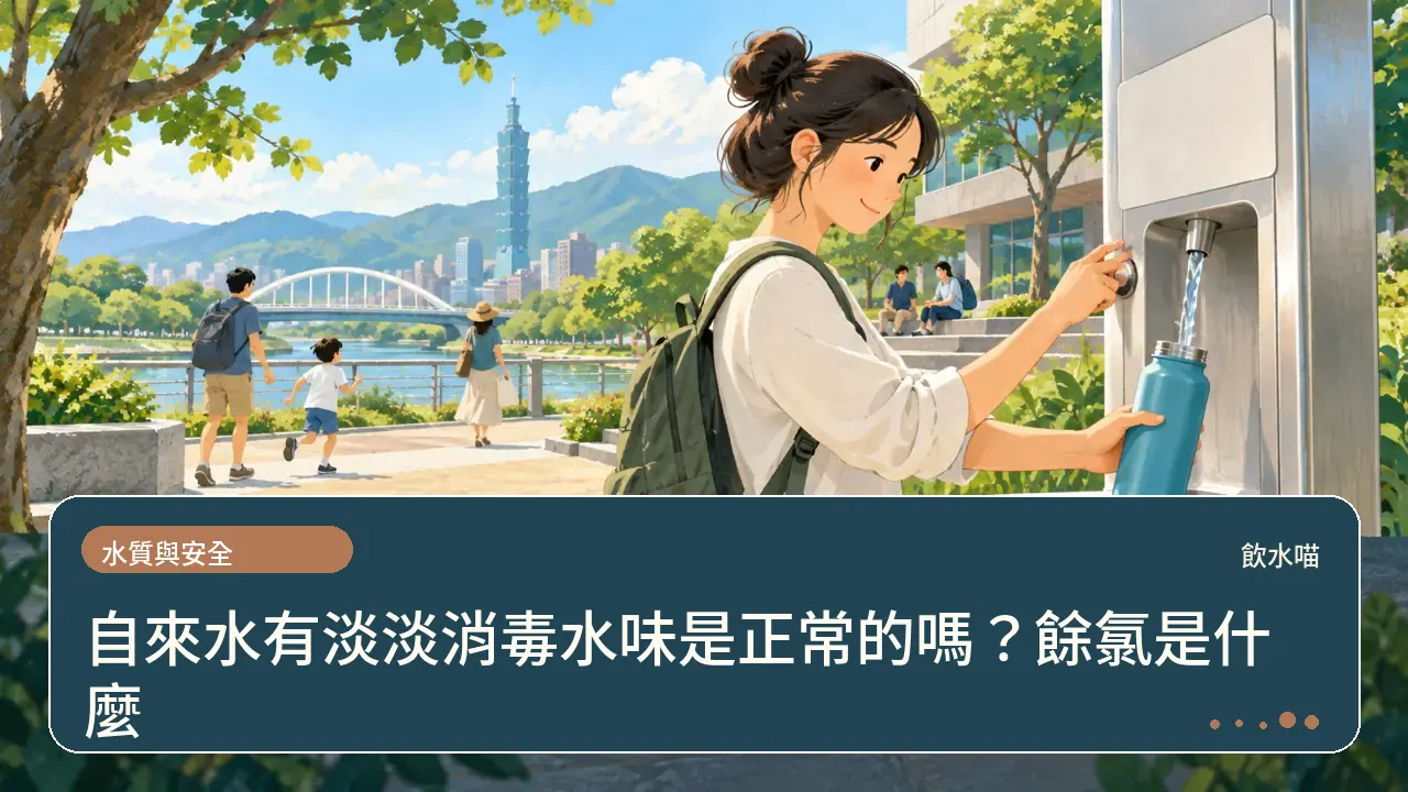 自來水有淡淡消毒水味是正常的嗎?餘氯是什麼主題插畫