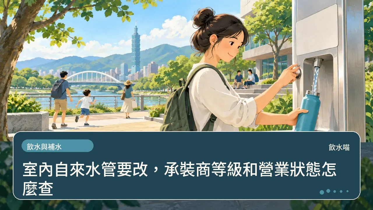 室內自來水管要改,承裝商等級和營業狀態怎麼查主題插畫