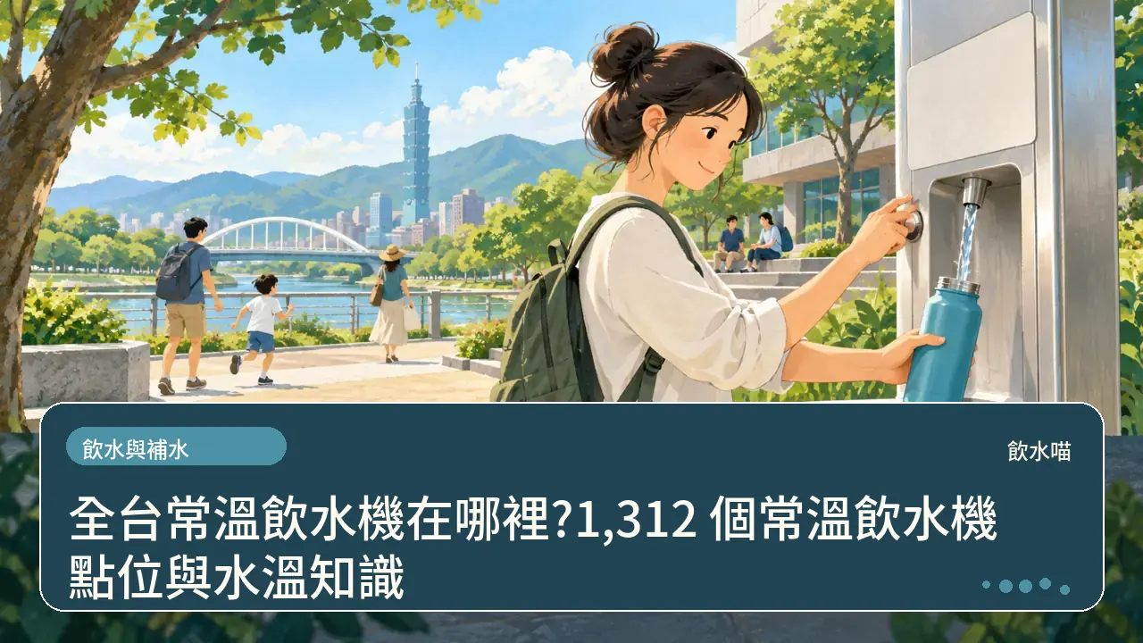 全台常溫飲水機在哪裡?1,312 個常溫飲水機點位與水溫知識主題插畫