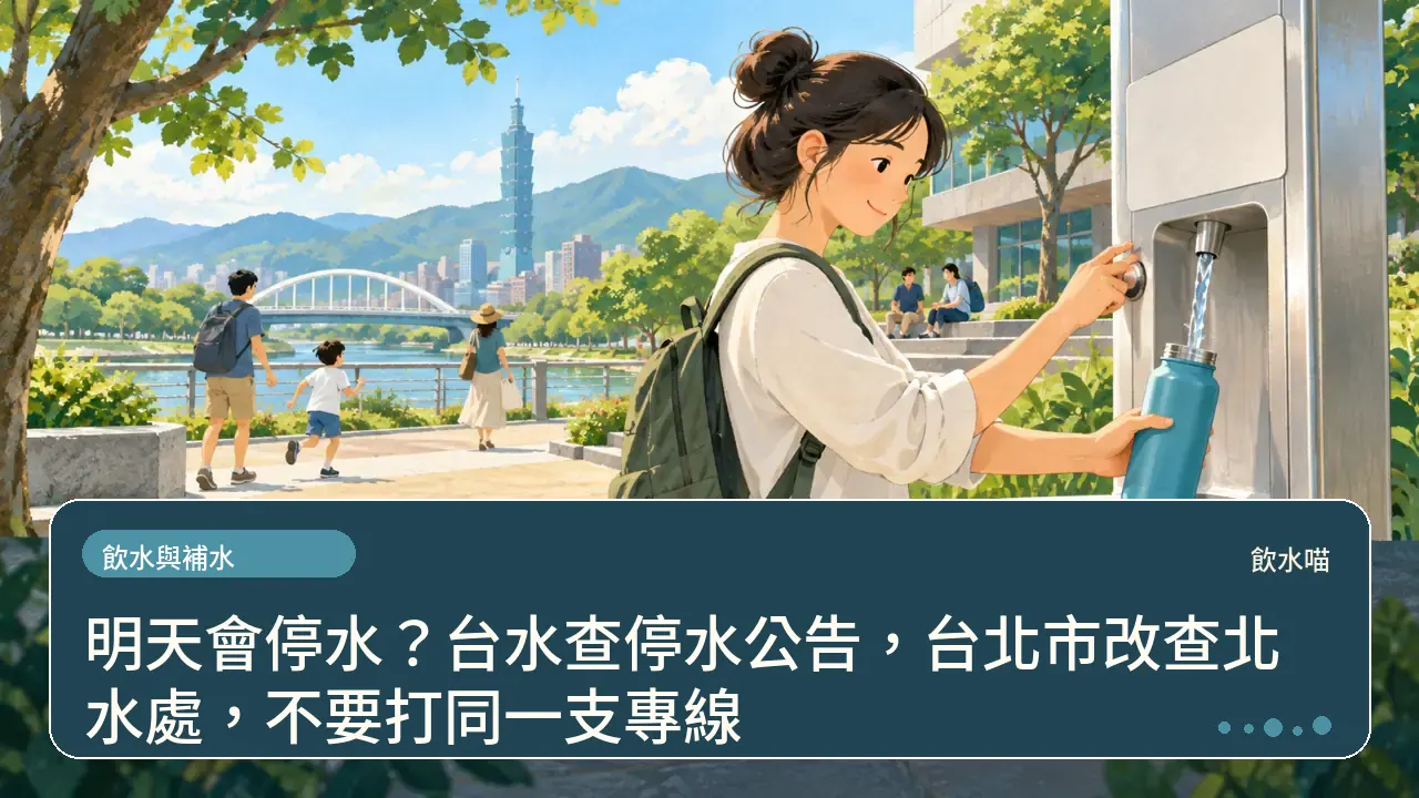 明天會停水?台水查停水公告,台北市改查北水處,不要打同一支專線主題插畫